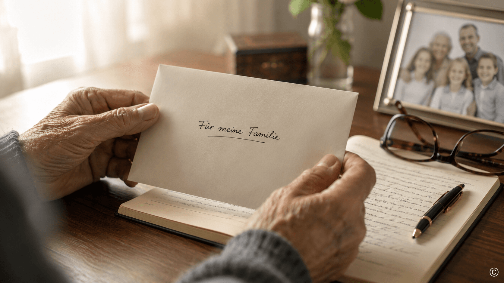 Patchwork-Familie und Erbrecht: Was viele nicht wissen — haende brief familienfotos nachlass
